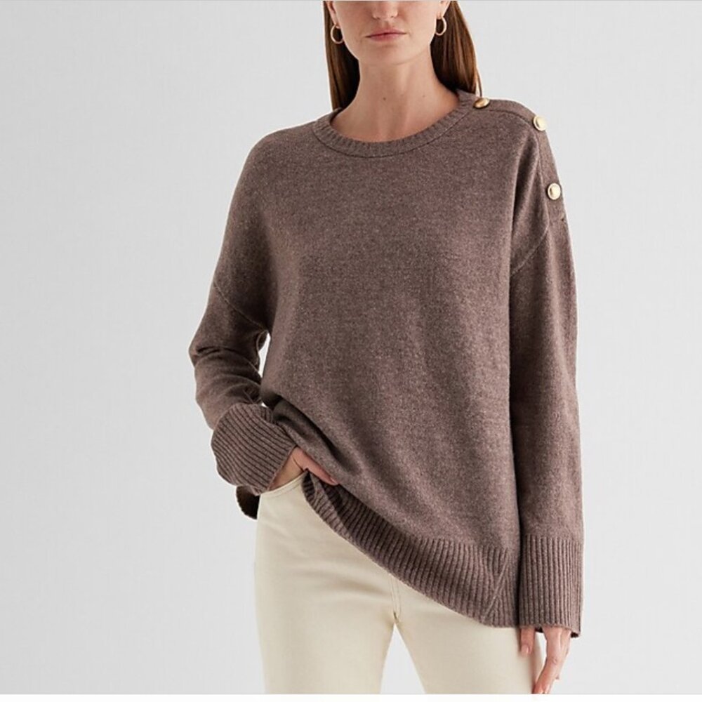Novelty Button Tunic Sweater